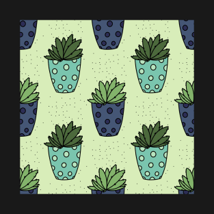 Teal Potted Succulents T-Shirt