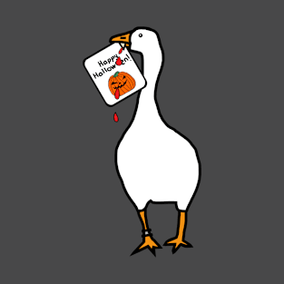 Small Vampire Goose with Stolen Halloween Horror Card T-Shirt