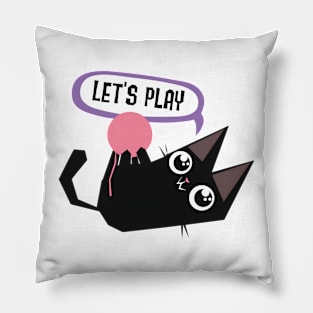 vintage-cat-lets play Pillow