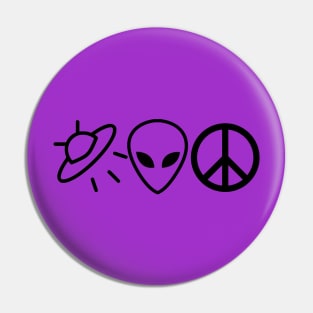 Alien Minimialism (Black) Pin