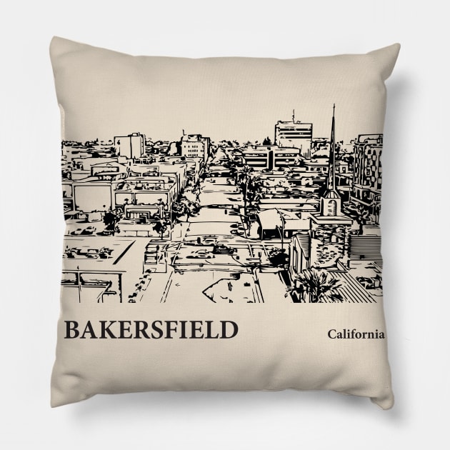 Bakersfield - California Pillow by Lakeric