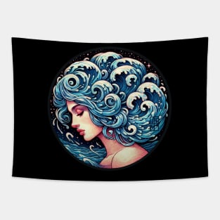 ZODIAC Aquarius - Astrological AQUARIUS - AQUARIUS - ZODIAC sign - Van Gogh style - 14 Tapestry