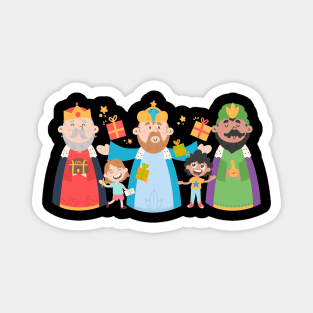 Reyes Magos With Kids Magnet