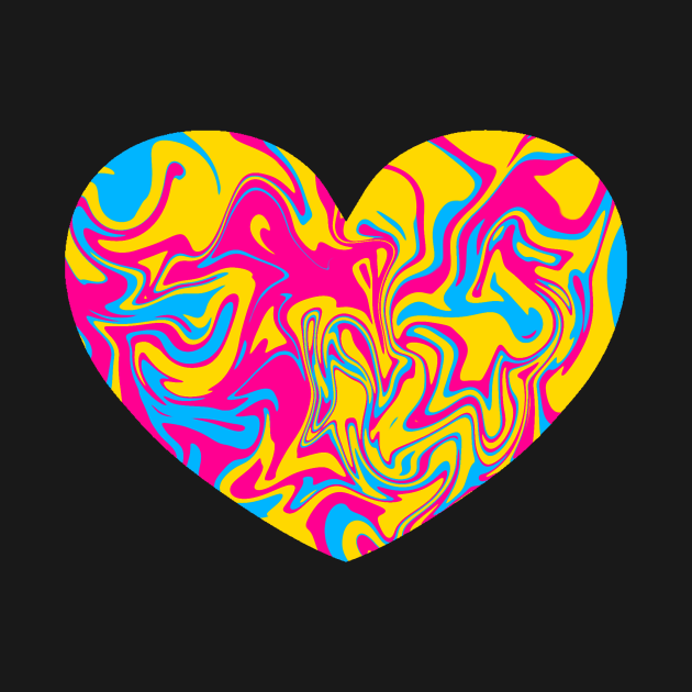 Pansexual Pride Marble Heart by nochi