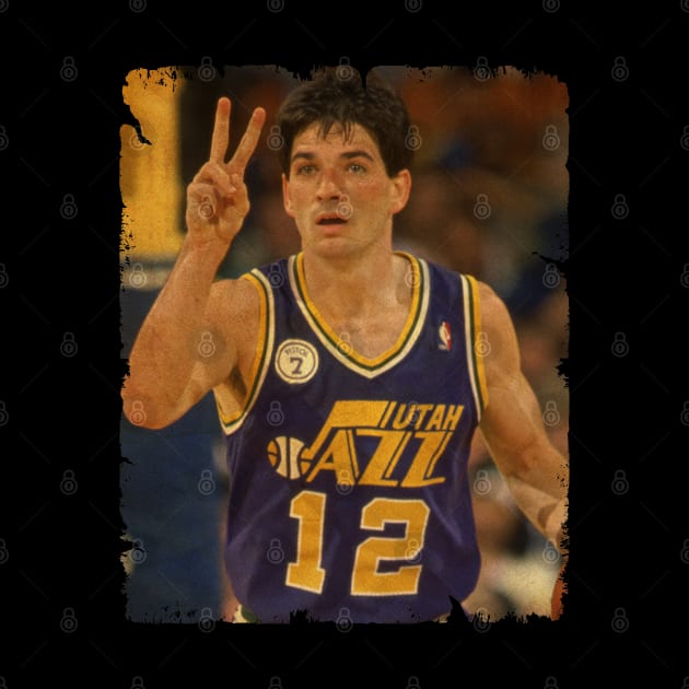 John Stockton - Vintage Design Of Basketball by JULIAN AKBAR PROJECT