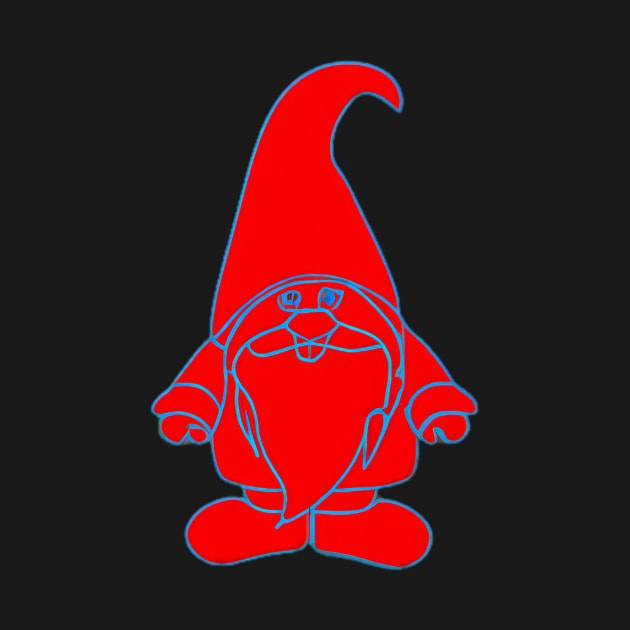 Red Neon Gnome by Shadowbyte91