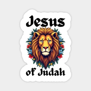Jesus Lion of Judah: Floral Lion Design Magnet