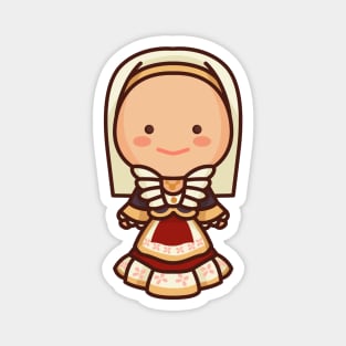 Cute Italian Sardinia Woman with Traditional Dress Magnet