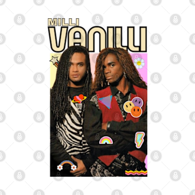 milli vanilli art 90s style retro vintage 80s by graphicaesthetic ✅