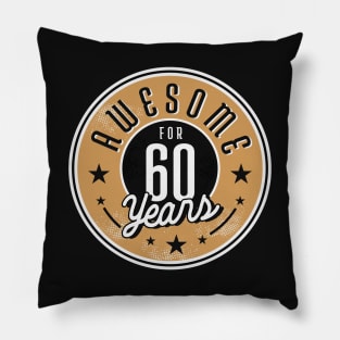 Vintage Awesome for 60 Years // Retro 60th Birthday Celebration Pillow