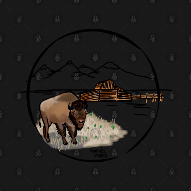 A bison in Wyoming - nature by Aurealis