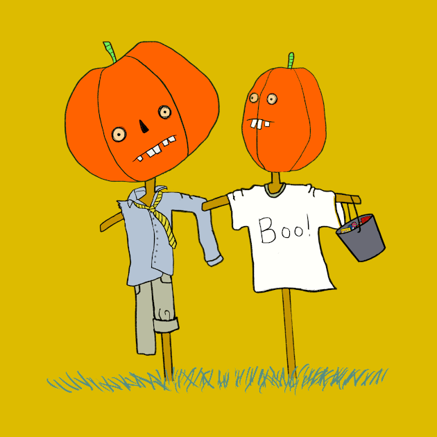 Trick or Treating Scarecrows by Tomo