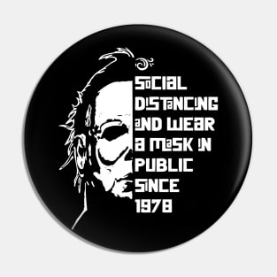 Michael Myers Horror Social Distancing mode Transparant Pin