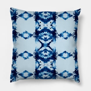 Indigo Watercolor Japanese Shibori Pillow