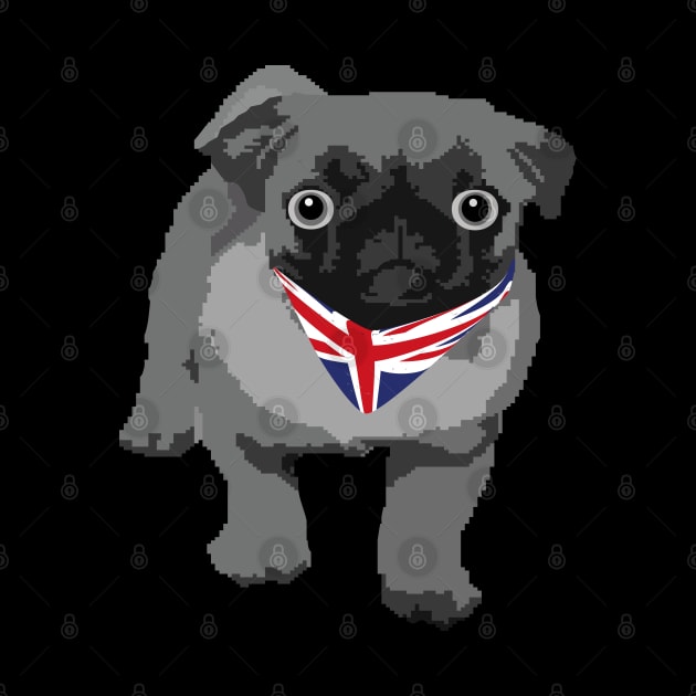 Funny Bulldog With UK Flag Scarf by ulunkz