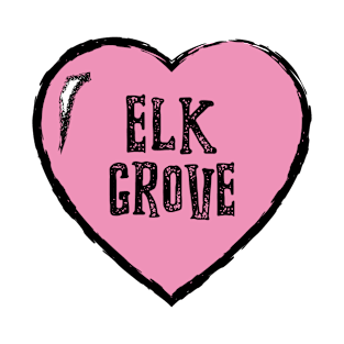 I love Elk Grove - Vintage Elk Grove Text in Pink Heart T-Shirt