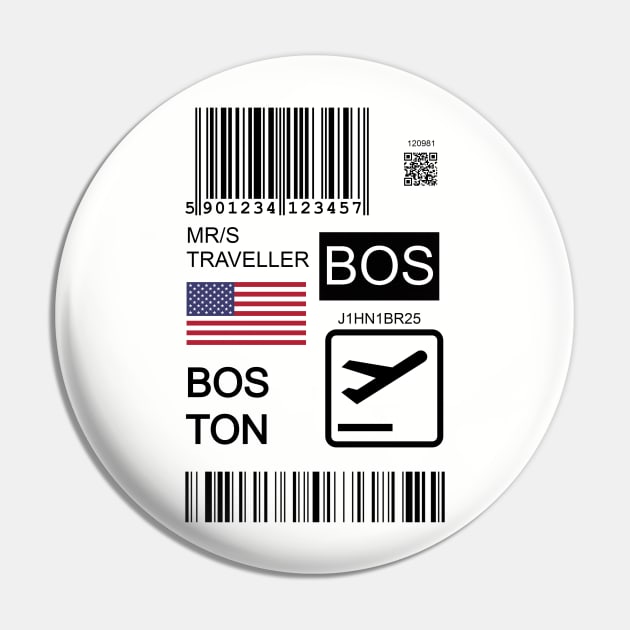 Boston USA travel ticket Pin by Travellers