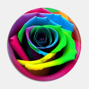 Colorful Rose Art Pin