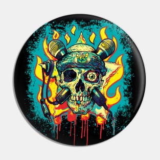 Old Skull Rock and Roll Pin