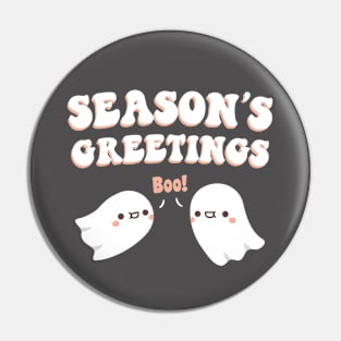 Cute Season's Greetings Funny Ghosts Go Boo Pin