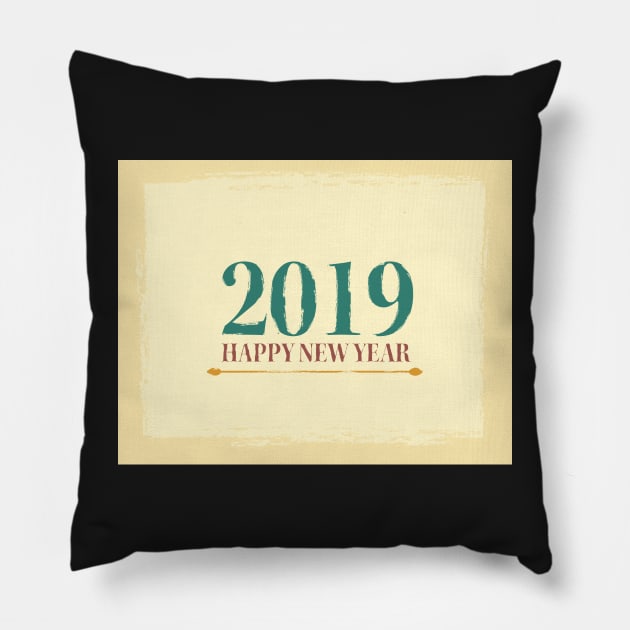 Happy New Year retro style Pillow by sigdesign