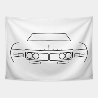 1969 vintage Buick Riviera black outline graphic Tapestry