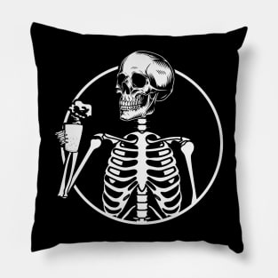 Skeleton coffee Halloween Pillow