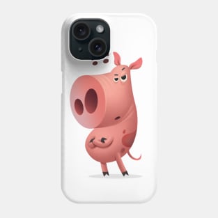 Pig with a question mark Phone Case