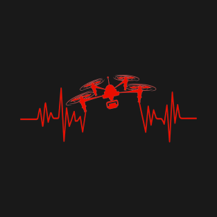 Drone Racing RC Drone Pilot Heartbeat Pulse Line T-Shirt