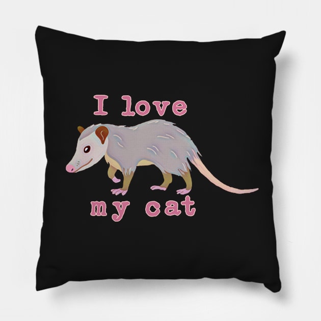 I Love My Cat Pillow by funhousejen