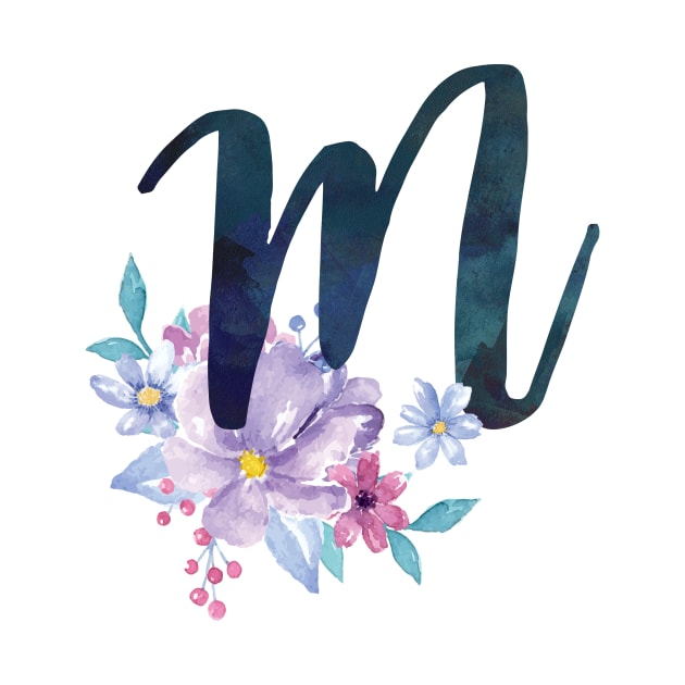 Floral Monogram M Pretty Lilac Bouquet by floralmonogram