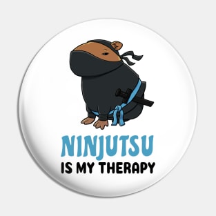 Ninjutsu is my therapy Capybara Pin