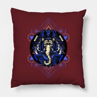 The Elephant king in blue Pillow