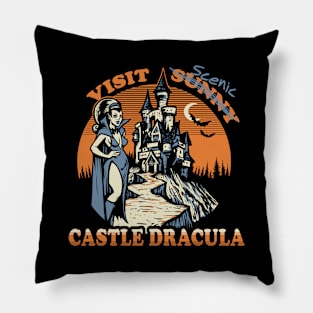 Visit Scenic Castle Dracula Pillow