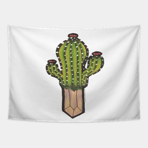 Cactus with crystal roots 2 Tapestry by Namtan's Hands