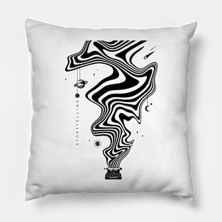 Story Telling, Abstract, Black Design Pillow