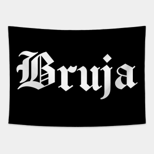 Bruja Gothic White Text Tapestry