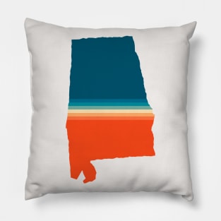 Alabama State Retro Map Pillow