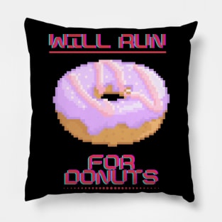 Will run for donuts retro Pillow