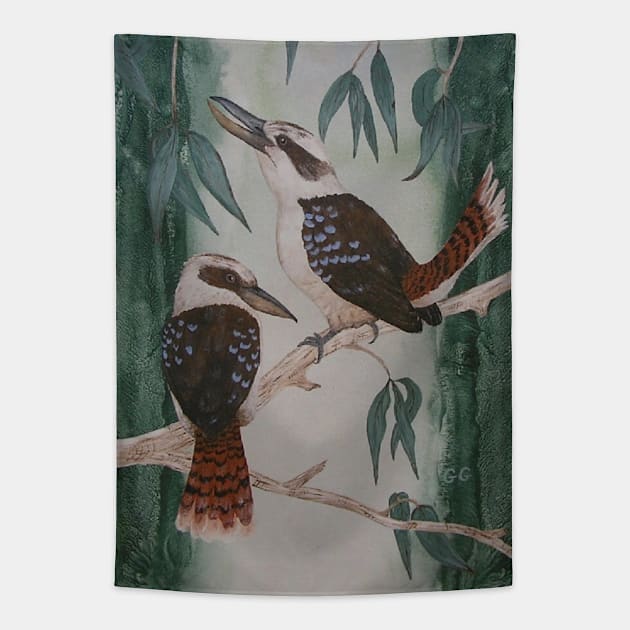 Australian Kookaburras, bird art, prints Tapestry by GarryGreenwood