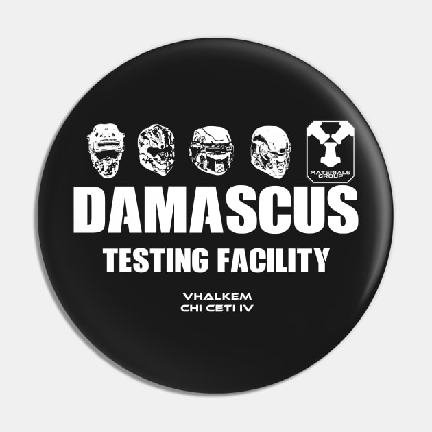 HALO-Damascus Testing Facility (White) Pin by Ironmatter