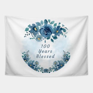 100 Years Blessed Logo Tapestry