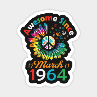 Funny Birthday Quote, Awesome Since March 1964, Retro Birthday Magnet