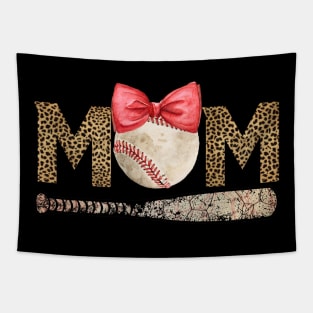 Leopard Mom Baseball Gift Funny Sports Mom Mothers Day Tapestry