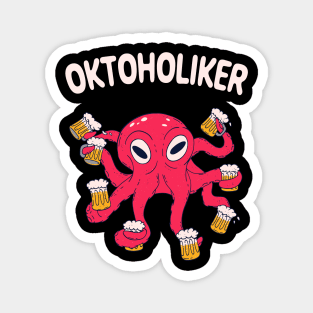 Oktoholiker Bier Oktopus Saufen Lustiges Party Magnet