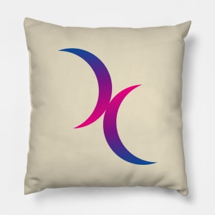 Double Crescent Moon Bisexual Pride Symbol Pillow