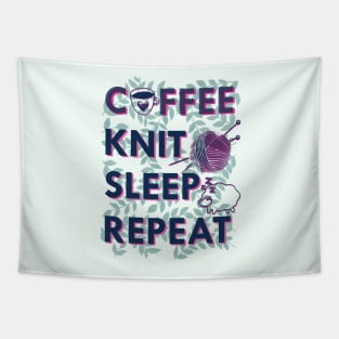 Coffee knit sleep repeat Tapestry