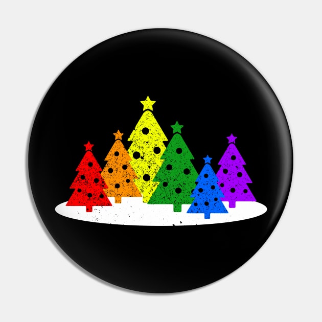 Gay Pride Christmas Trees Pin by Muzehack