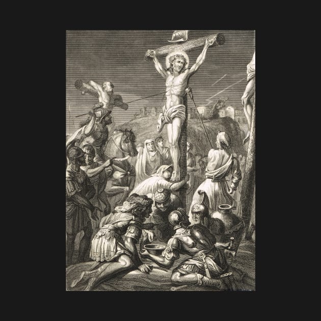 Crucifixion of Christ Engraving 1839 by artfromthepast