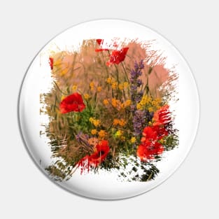 Red poppy. Wildflowers Pin